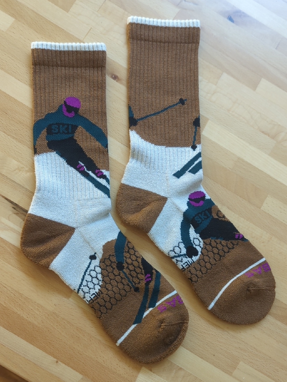 Brown Ski Graphic Crew Socks - Bombas